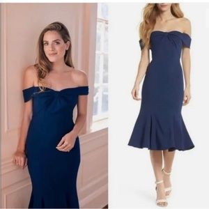 Gal Meets Glam Navy Bow Cocktail Dress Size 10